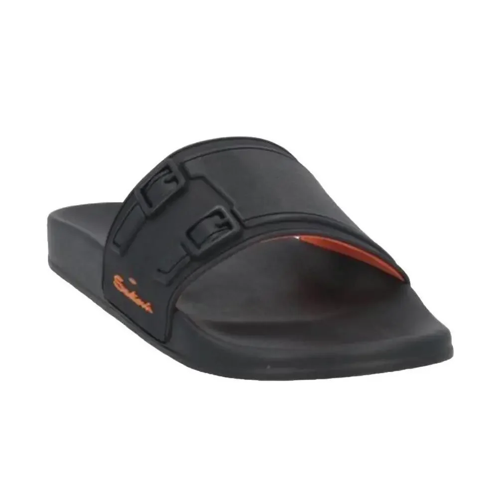NIB Santoni Men's Edison-Tpun01 Slip On Pool Slide Sandals US 12 Black